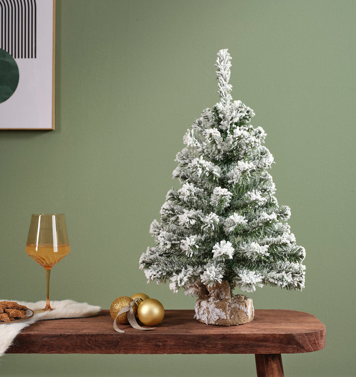 Albero di Natale Mini Imperial Innevato 60 cm con Sacco in Juta (cod. 683176) – Everlands