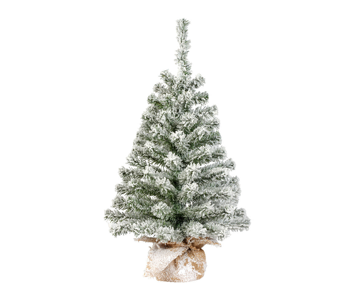 Albero di Natale Mini Imperial Innevato 75 cm con Sacco in Juta (cod. 683177) – Everlands