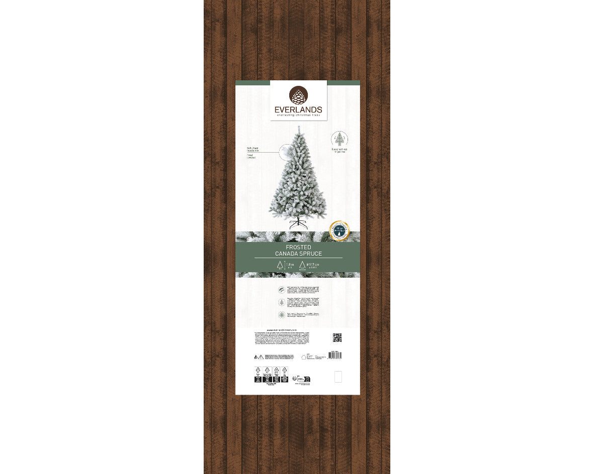 Albero di Natale Canada Spruce Frosted 180 cm Ø117 cm Everlands – 816 Punte