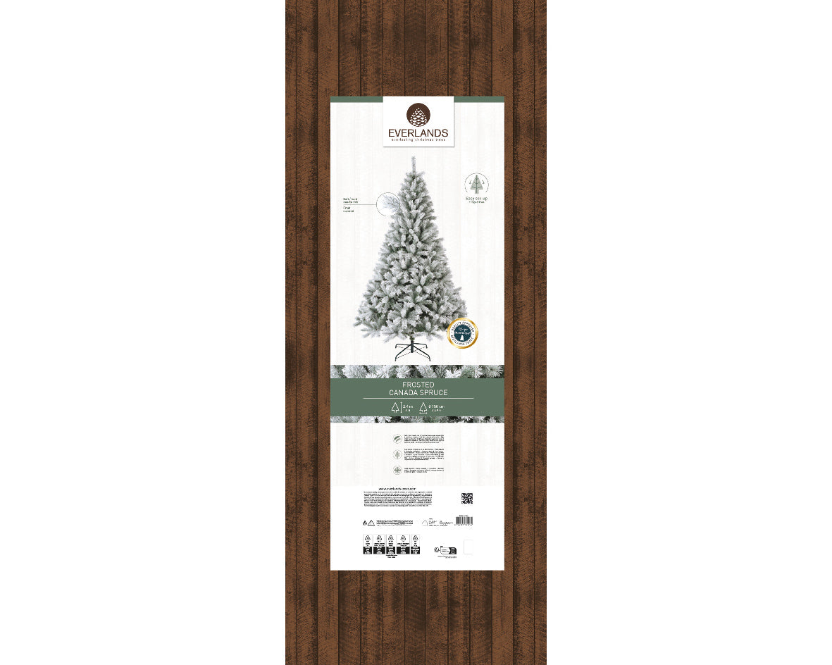 Albero di Natale Canada Spruce Frosted 240 cm Ø150 cm Everlands – 1.910 Punte