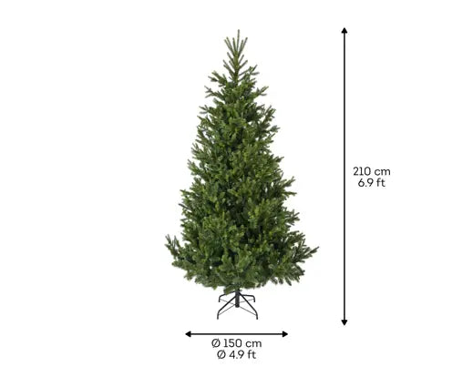 Albero di Natale Nordmann Fir 210 cm Ø150 cm Everlands – 3.566 Punte PE/PVC