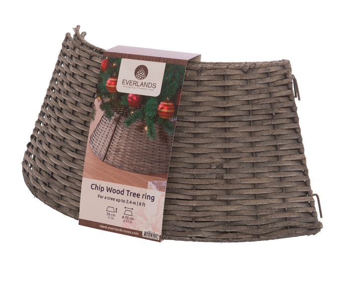 Copribase Albero di Natale Tree Ring in Legno Grigio – Varianti Ø57 cm e Ø70 cm (cod. 685310/685311) – Everlands