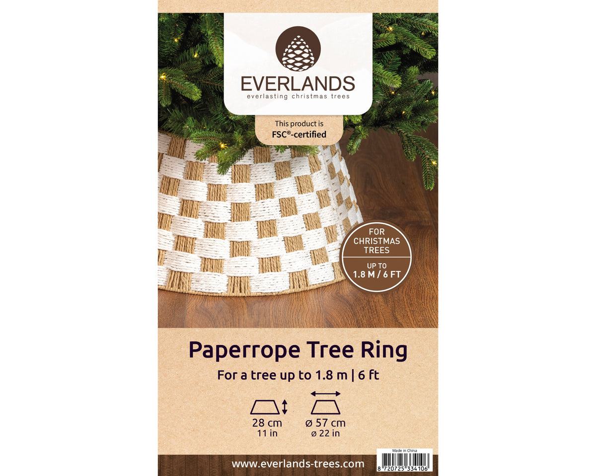 Copribase Albero di Natale Bianco Ø57 x H28 cm Paper Rope FSC Mix