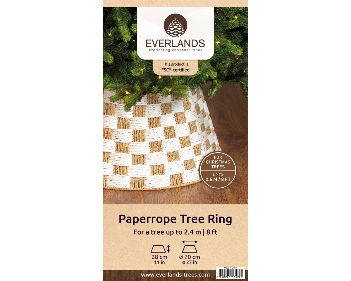 Copribase Albero di Natale in Corda di Carta Bianca Ø70 x H28 cm FSC Mix
