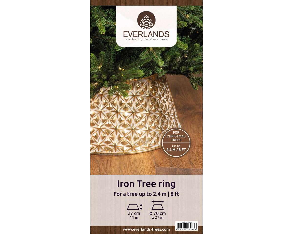 Copribase Albero di Natale in Ferro Oro Anticato Ø70 x H27 cm