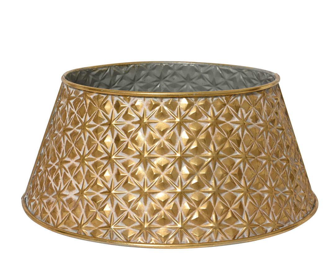 Copribase Albero di Natale in Ferro Oro Antico Ø57xH25 cm