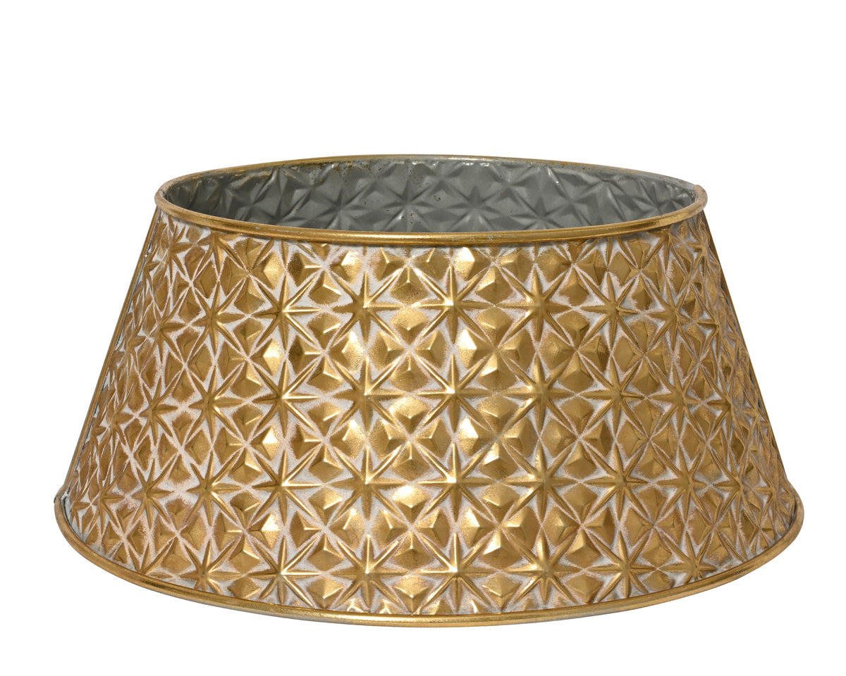 Copribase Albero di Natale in Ferro Oro Antico Ø57xH25 cm
