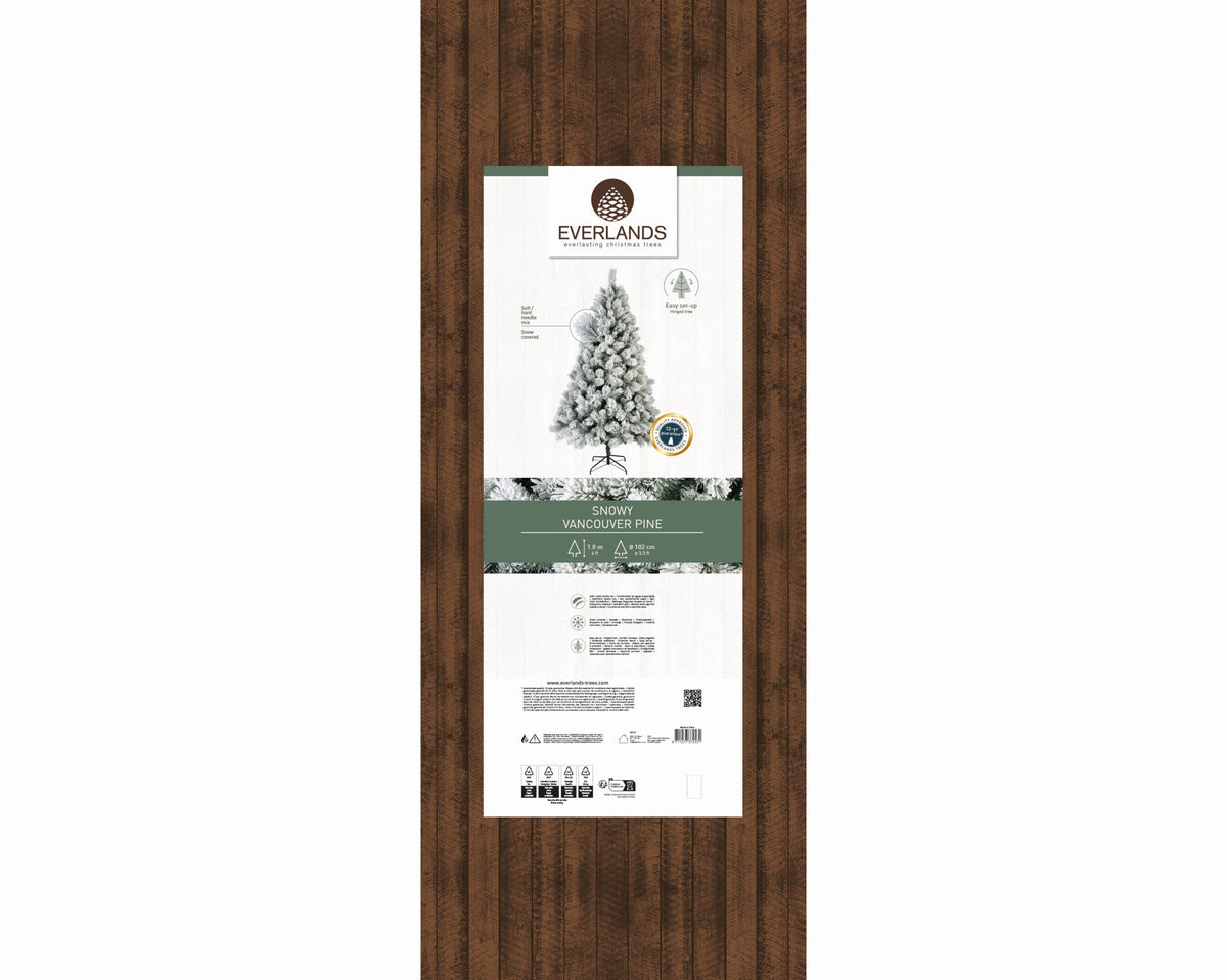 Albero di Natale Vancouver Snowy 180 cm Everlands – Ø102 cm Effetto Neve