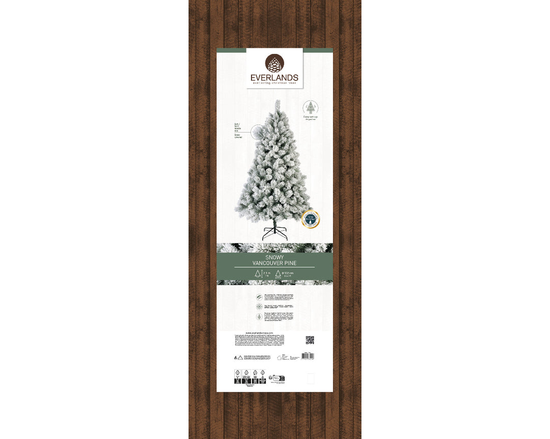 Albero di Natale Vancouver Pine Innevato 210 cm (cod. 689132) – Everlands