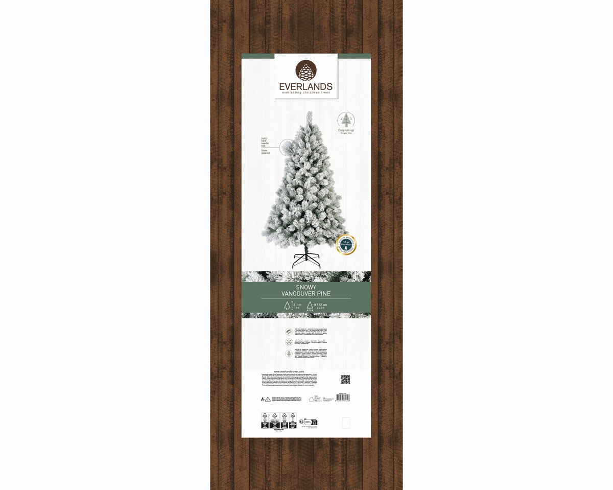 Albero di Natale Vancouver Snowy 210 cm Everlands – Ø132 cm Effetto Neve