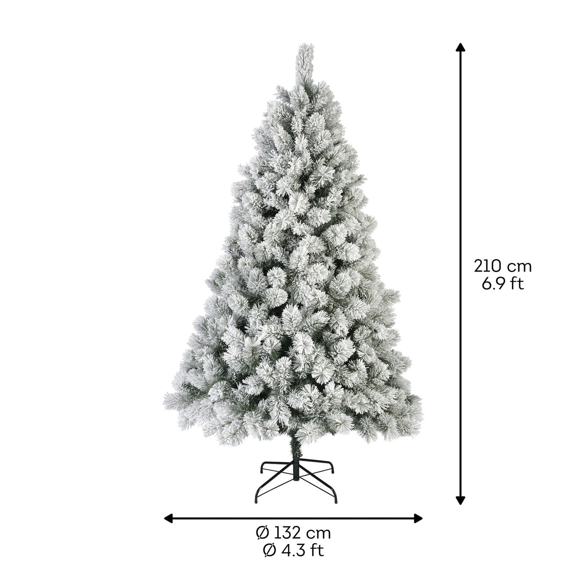 Albero di Natale Vancouver Snowy 210 cm Everlands – Ø132 cm Effetto Neve
