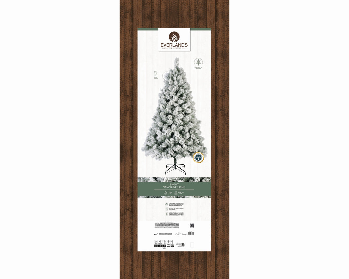 Albero di Natale Vancouver Snowy 240 cm Everlands – Ø152 cm con Effetto Neve