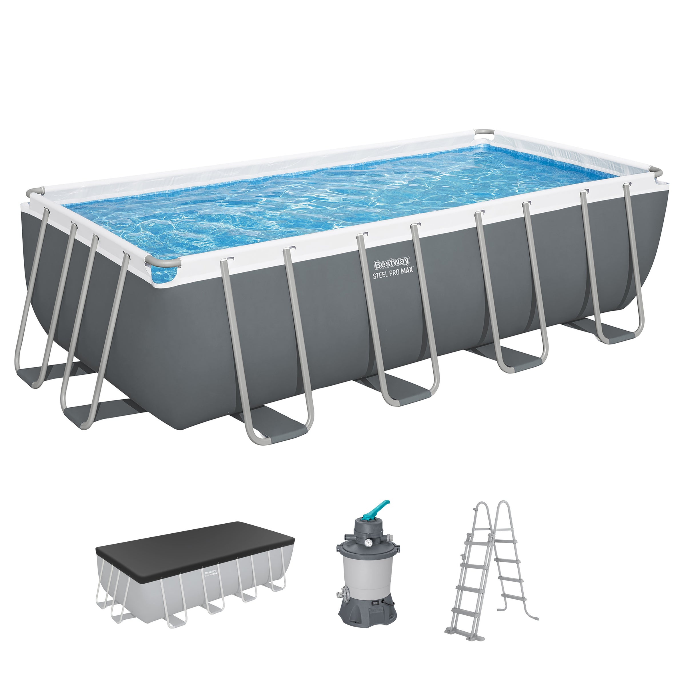 Piscina Bestway Steel Pro MAX™ 488 x 244 x 122 cm con filtro a sabbia