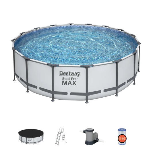 Piscina Steel Pro MAX da 488x122 cm grigio chiaro