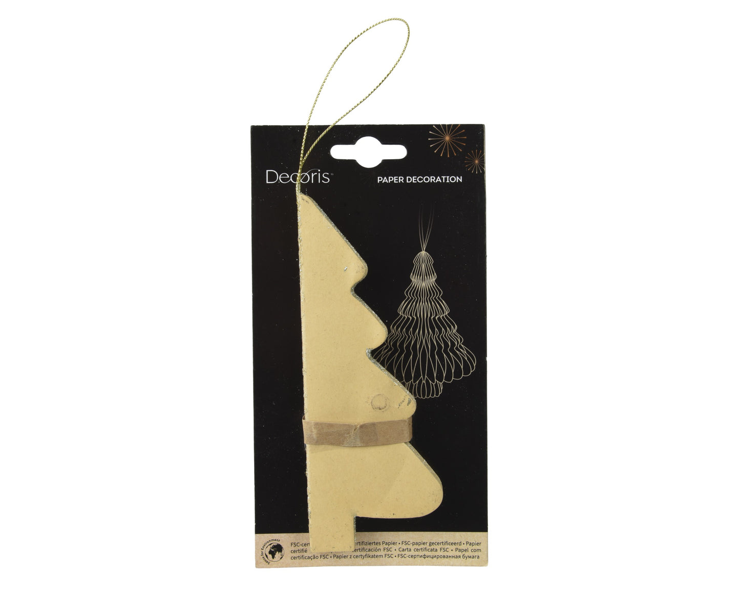 Albero Decorativo in Carta con Bordo Champagne