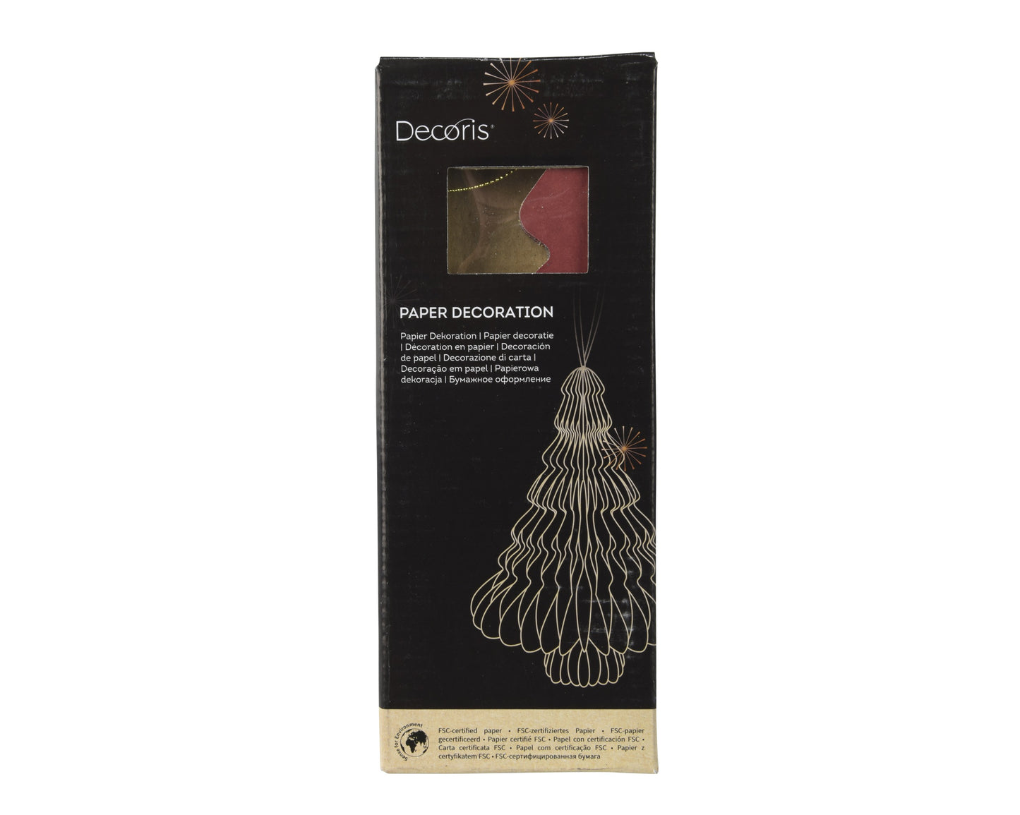 Albero Decorativo in Carta con Bordo Champagne