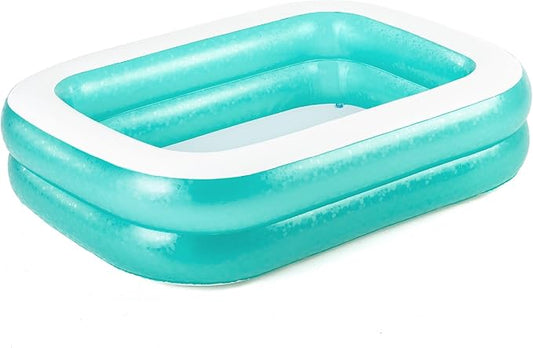 Piscina per famiglie gonfiabile trasparente, 200 x 146 x 48 cm - verde