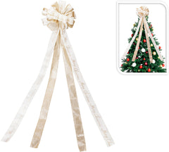 Puntale Fiocco Albero di Natale – Varianti Champagne e Rosso
