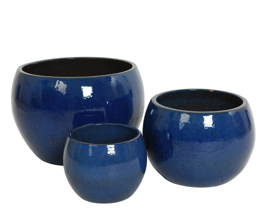 Vaso Luca in terracotta smaltata Decoris – blu cod. 802522