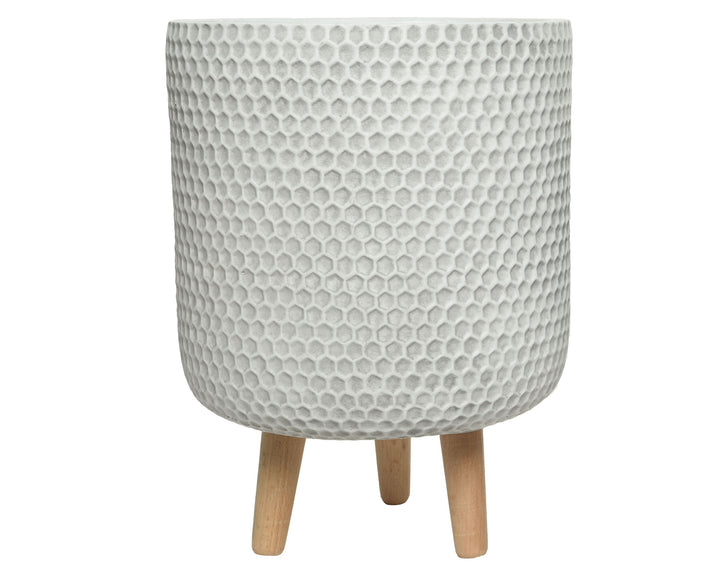 Vaso Zoe in fibre clay con gambe in legno – Bianco Sporco cod. 802564