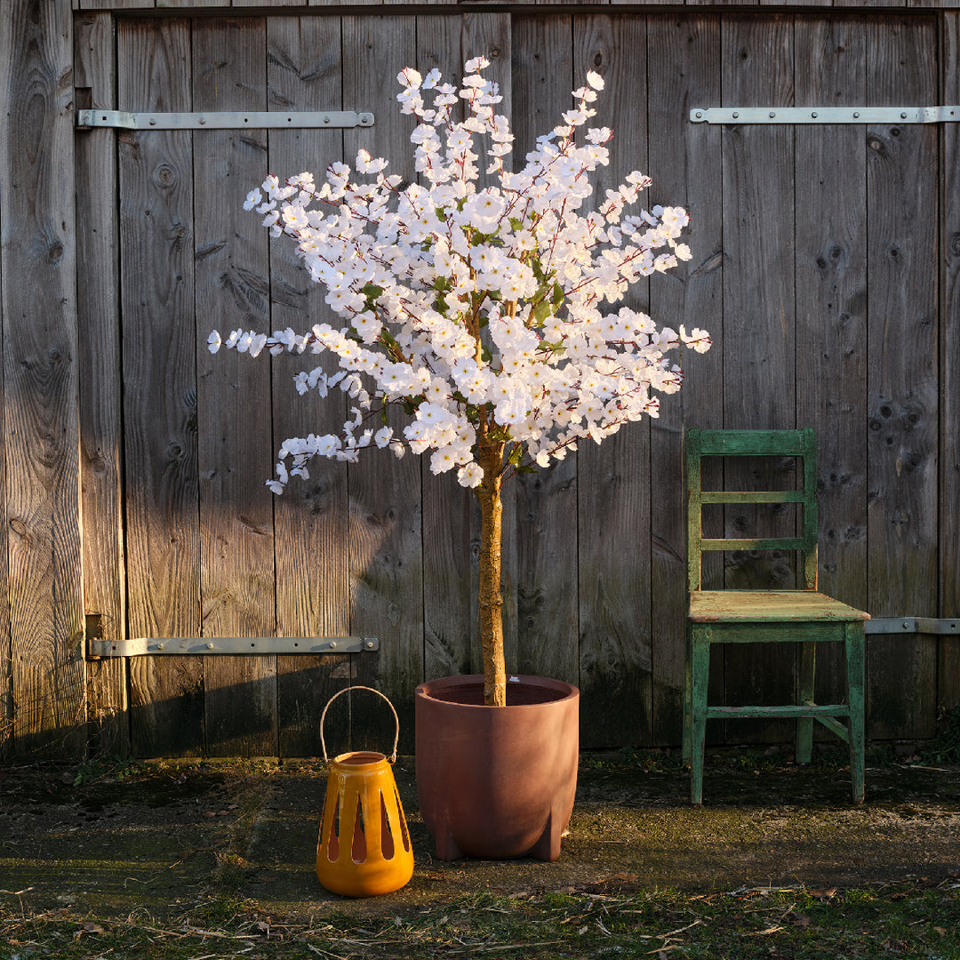 Fiore di Ciliegio Artificiale in Base H 175 cm – Bianco Elegante