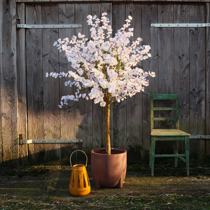 Fiore di Ciliegio Artificiale in Base H 175 cm – Bianco Elegante