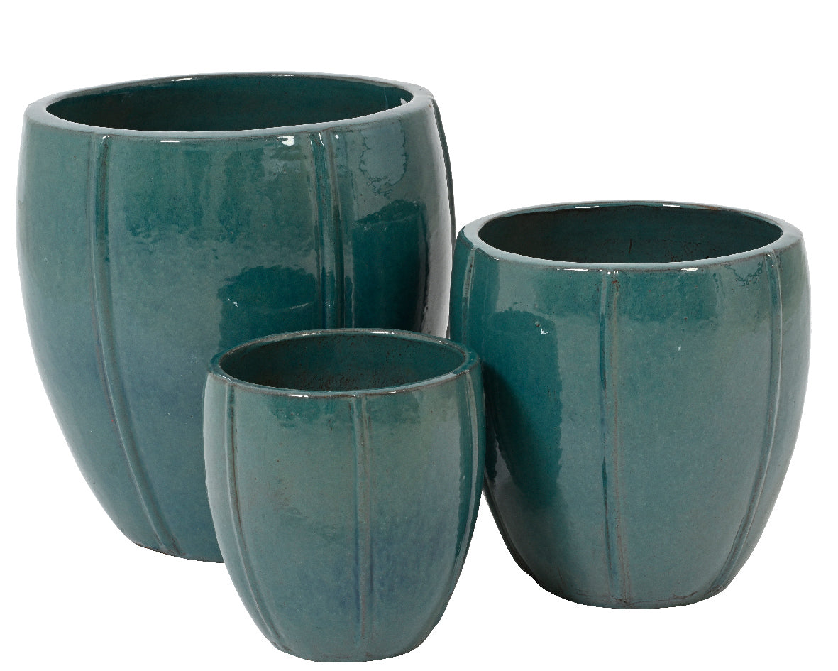 Fioriera Carmen Set da 3 in Terracotta Verde