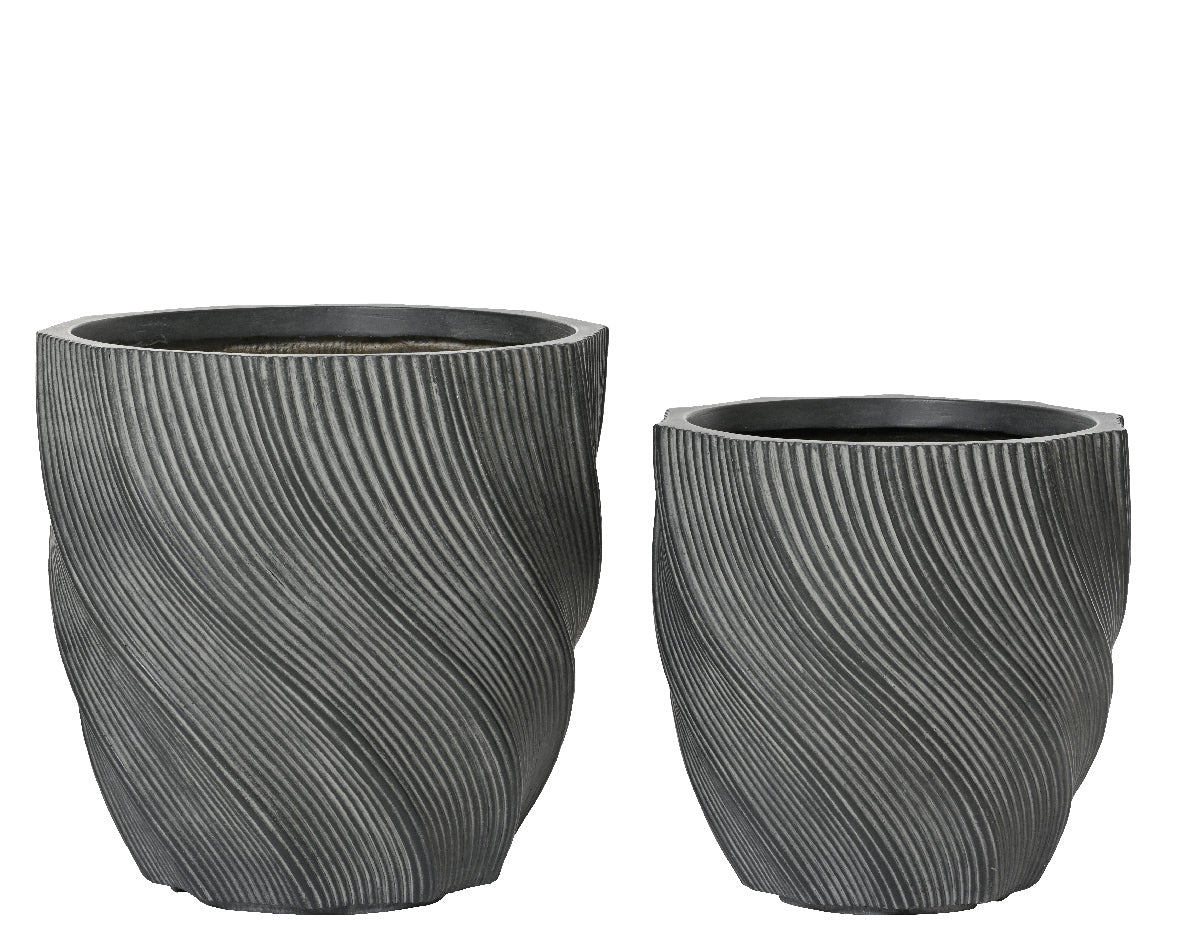 Fioriera Jade in Fibra di Argilla Nera – Vaso Design