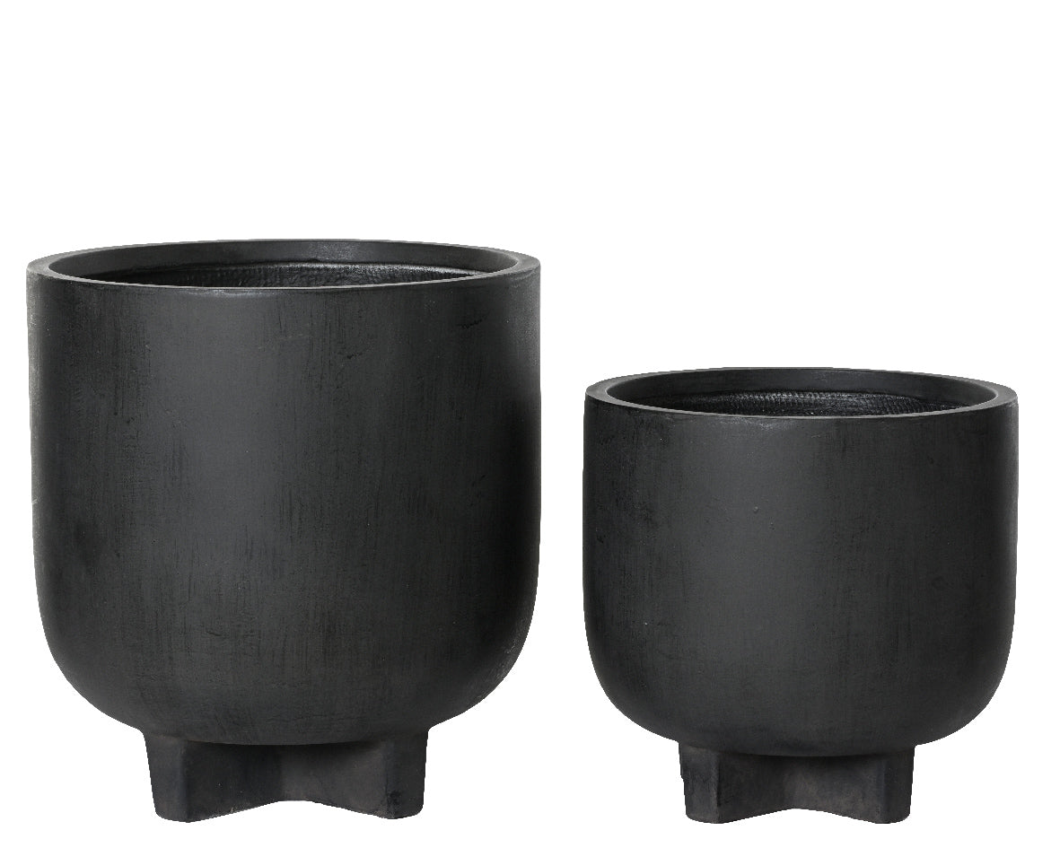 Fioriera Cruz in Fibra di Argilla Nera – Vaso da Esterno