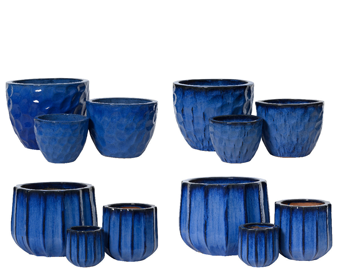 Fioriera Giuly in Terracotta Blu – Vaso da Esterno