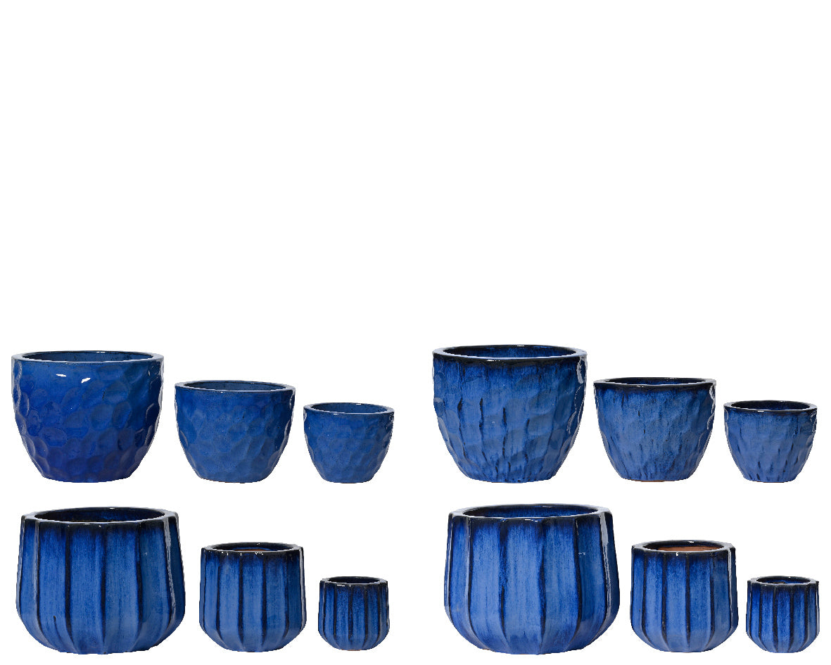 Fioriera Giuly in Terracotta Blu – Vaso da Esterno