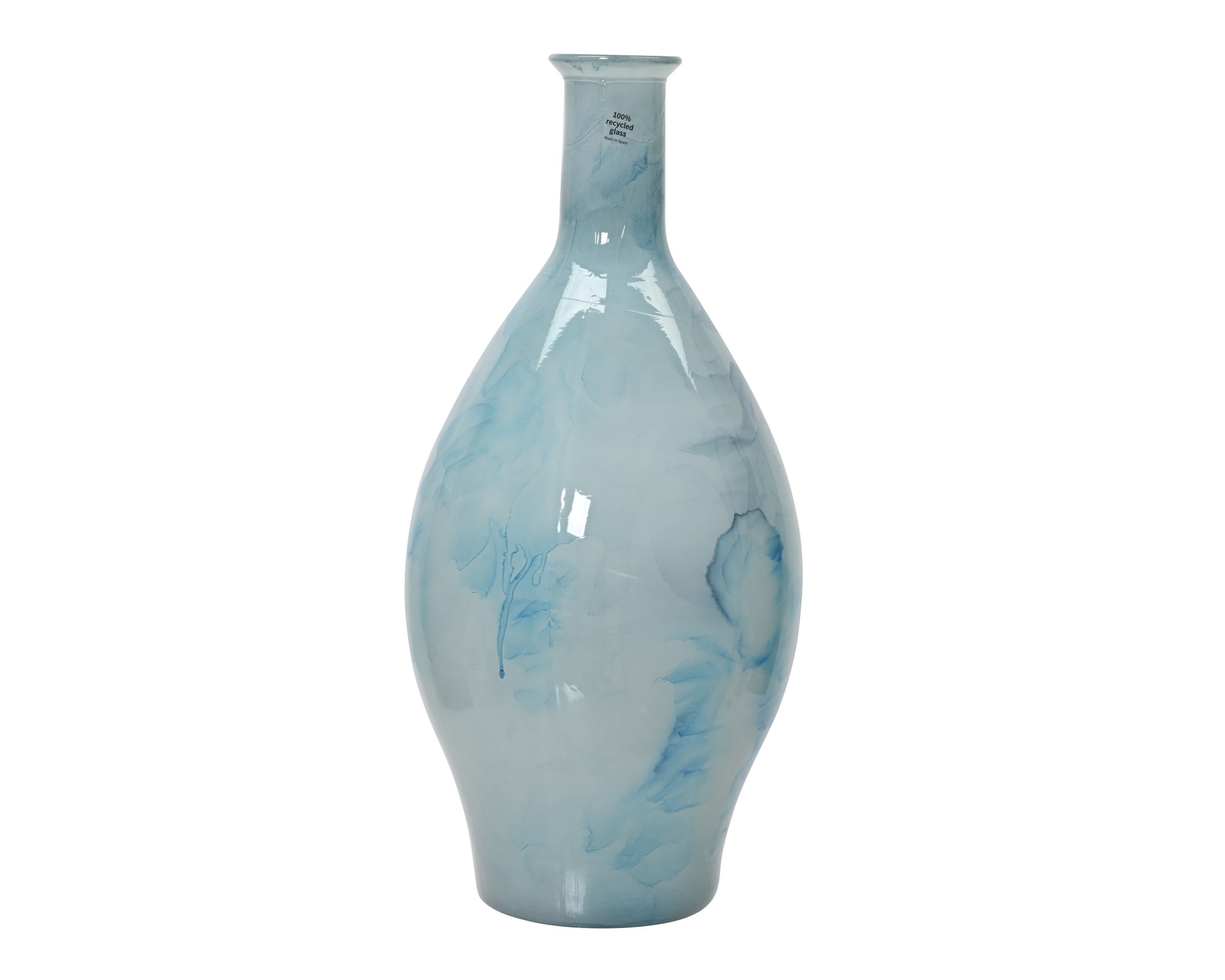 Vaso in Vetro Riciclato Blu Ice Lucido H 60 cm – Design Elegante Cod.871242