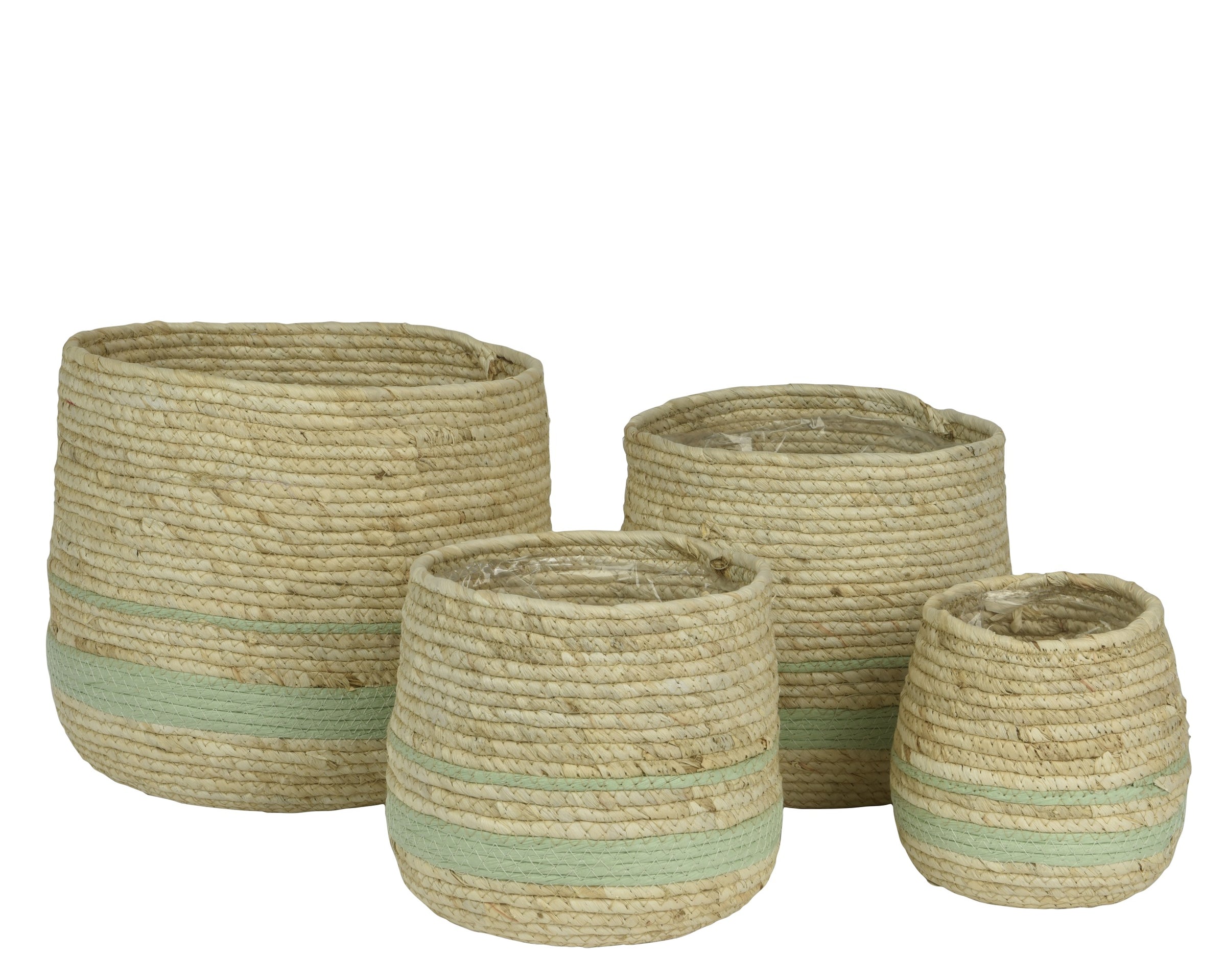 Fioriera Rotonda in Cornleaf Verde – Stile Naturale cod.872138