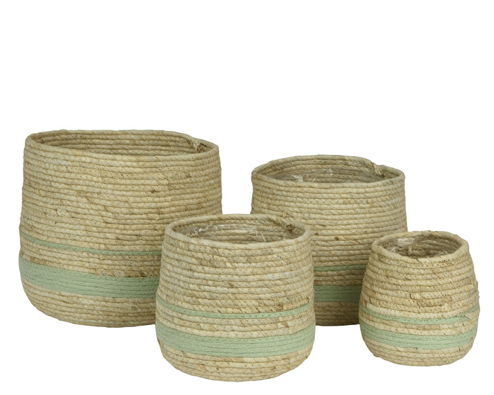 Fioriera Rotonda in Cornleaf Verde – Stile Naturale cod.872138