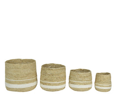 Fioriera Rotonda in Cornleaf Bianca – Stile Naturale cod.872139