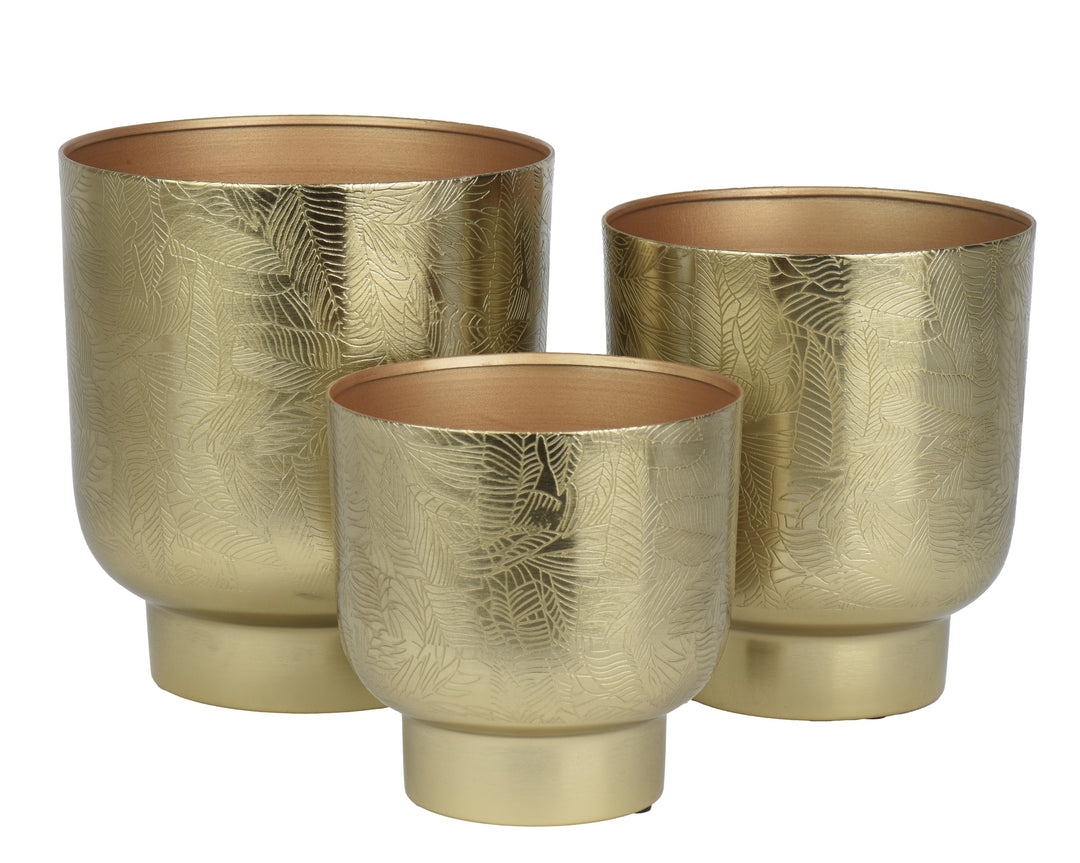 Fioriere in Ferro Oro con Motivo Foglie – Stile Elegante cod.872489