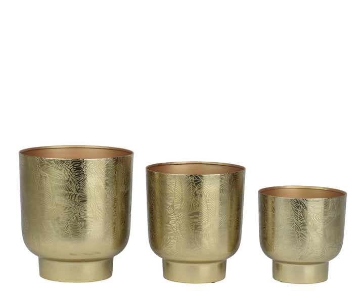 Fioriere in Ferro Oro con Motivo Foglie – Stile Elegante cod.872489