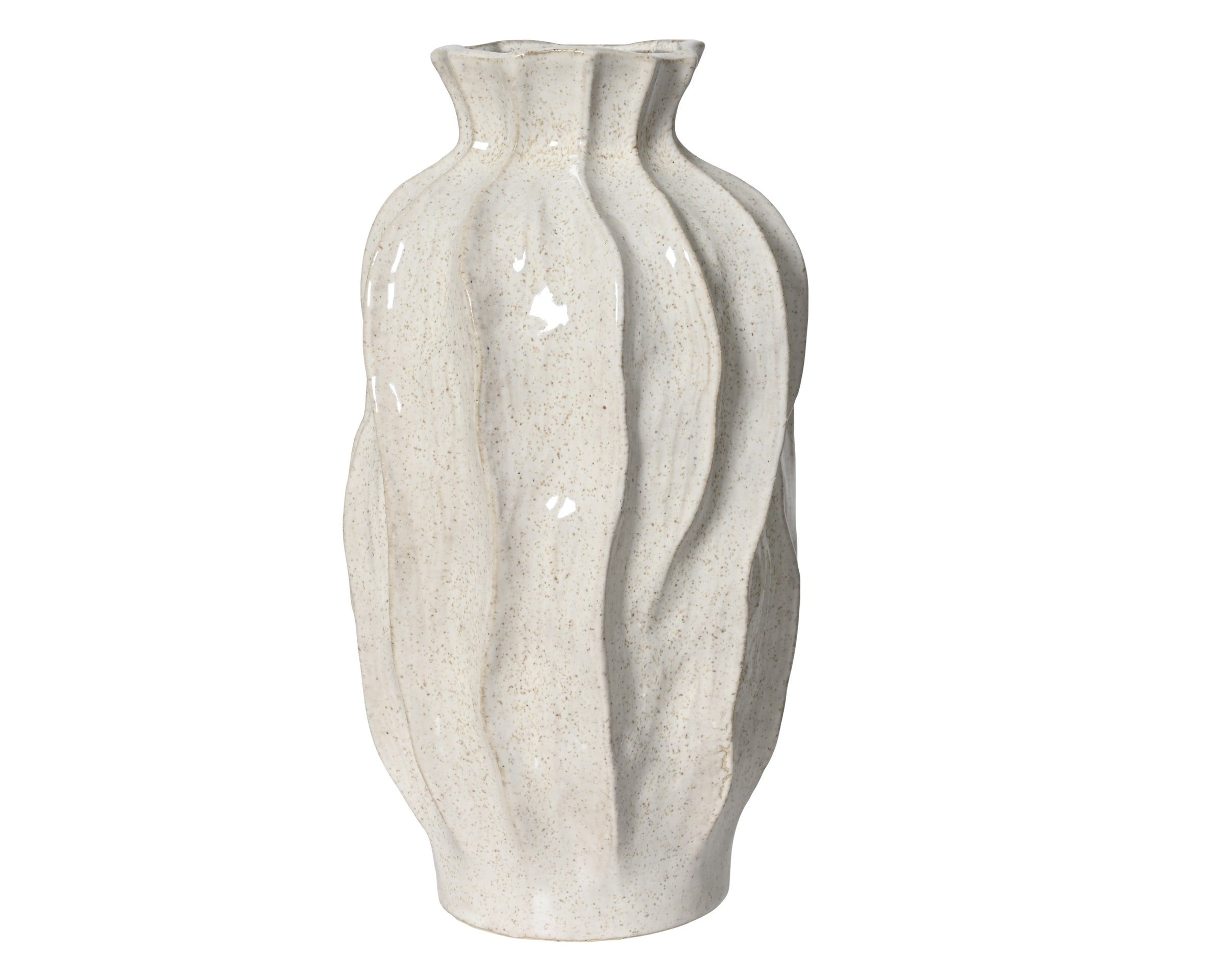 Vaso in Gres Bianco Lucido H 35,5 cm – Design Moderno Cod. 874105