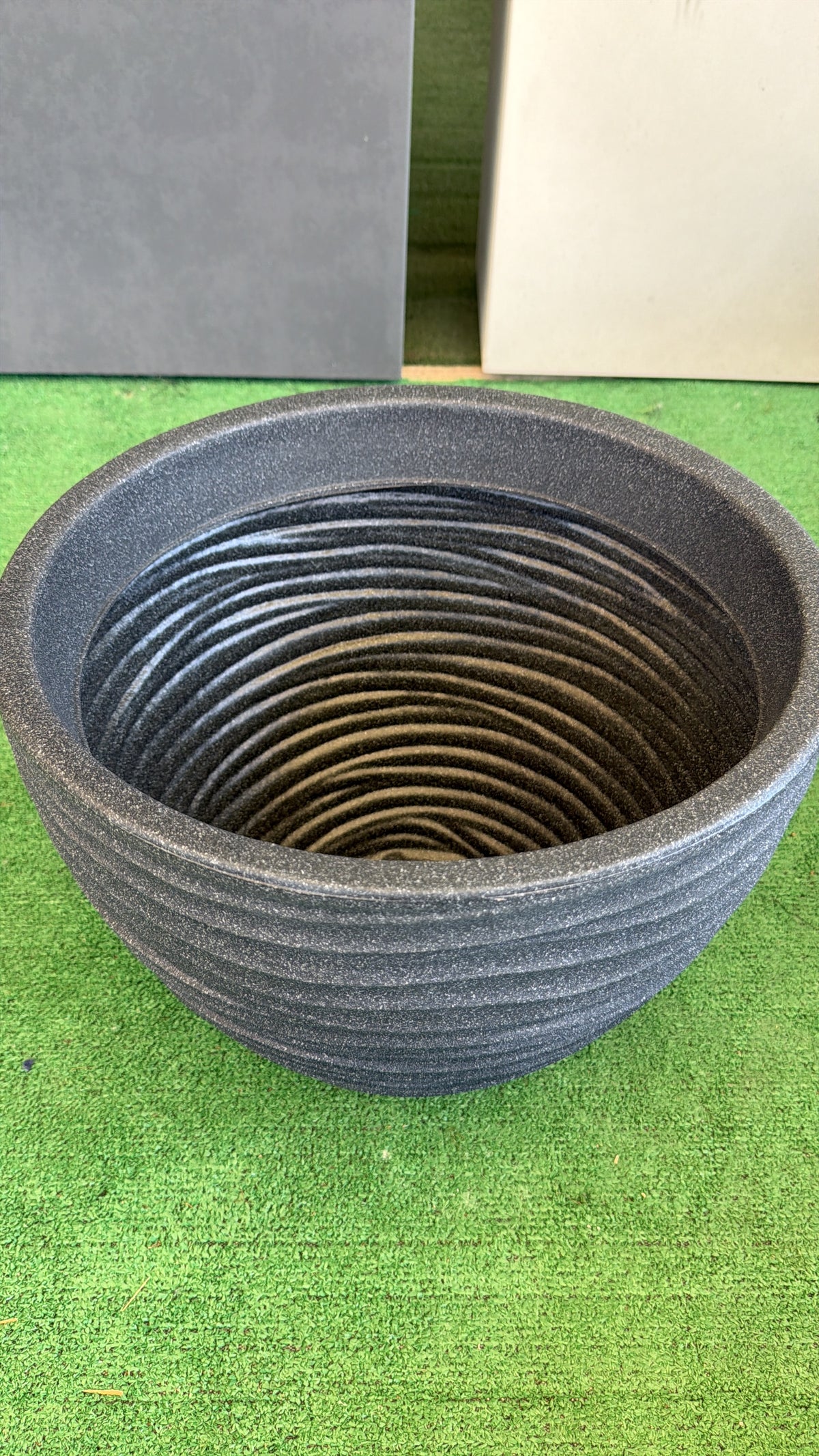 Vaso Sylt Antracite Ø40xH31 cm – Vaso Moderno in Polietilene