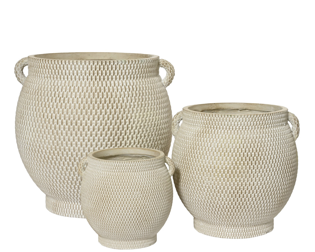 Vaso Jacob in fibre clay – sabbia / warm white cod. 890140