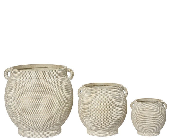 Vaso Jacob in fibre clay – sabbia / warm white cod. 890140