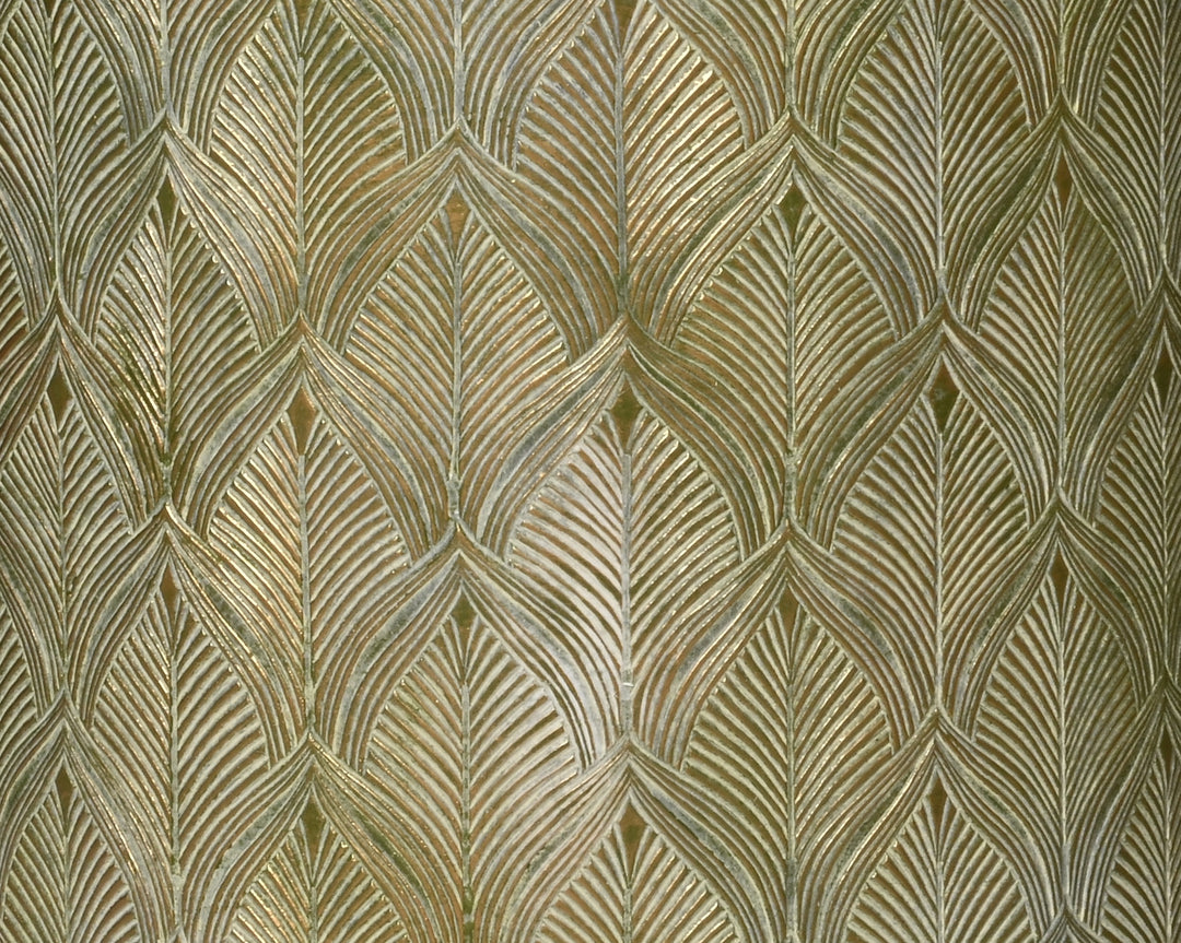 Vaso Gabriel in fibre clay con motivo a foglia cod. 890146/47