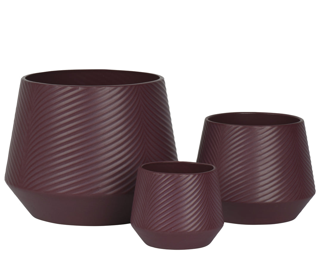 Fioriere Rotonde in Dolomite Burgundy Opaco – Stile Elegante