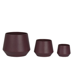 Fioriere Rotonde in Dolomite Burgundy Opaco – Stile Elegante
