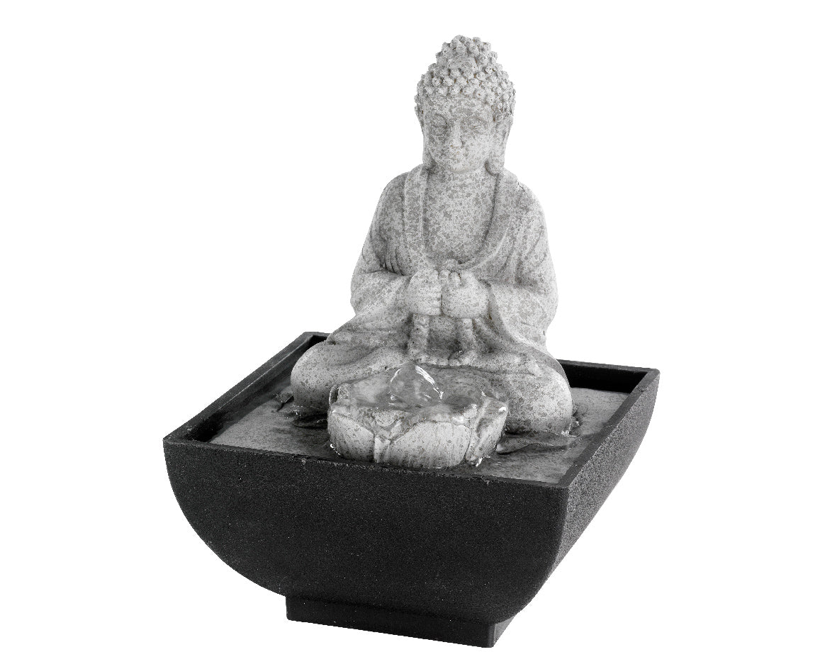 Fontana Buddha Zen in Poliresina con Trasformatore