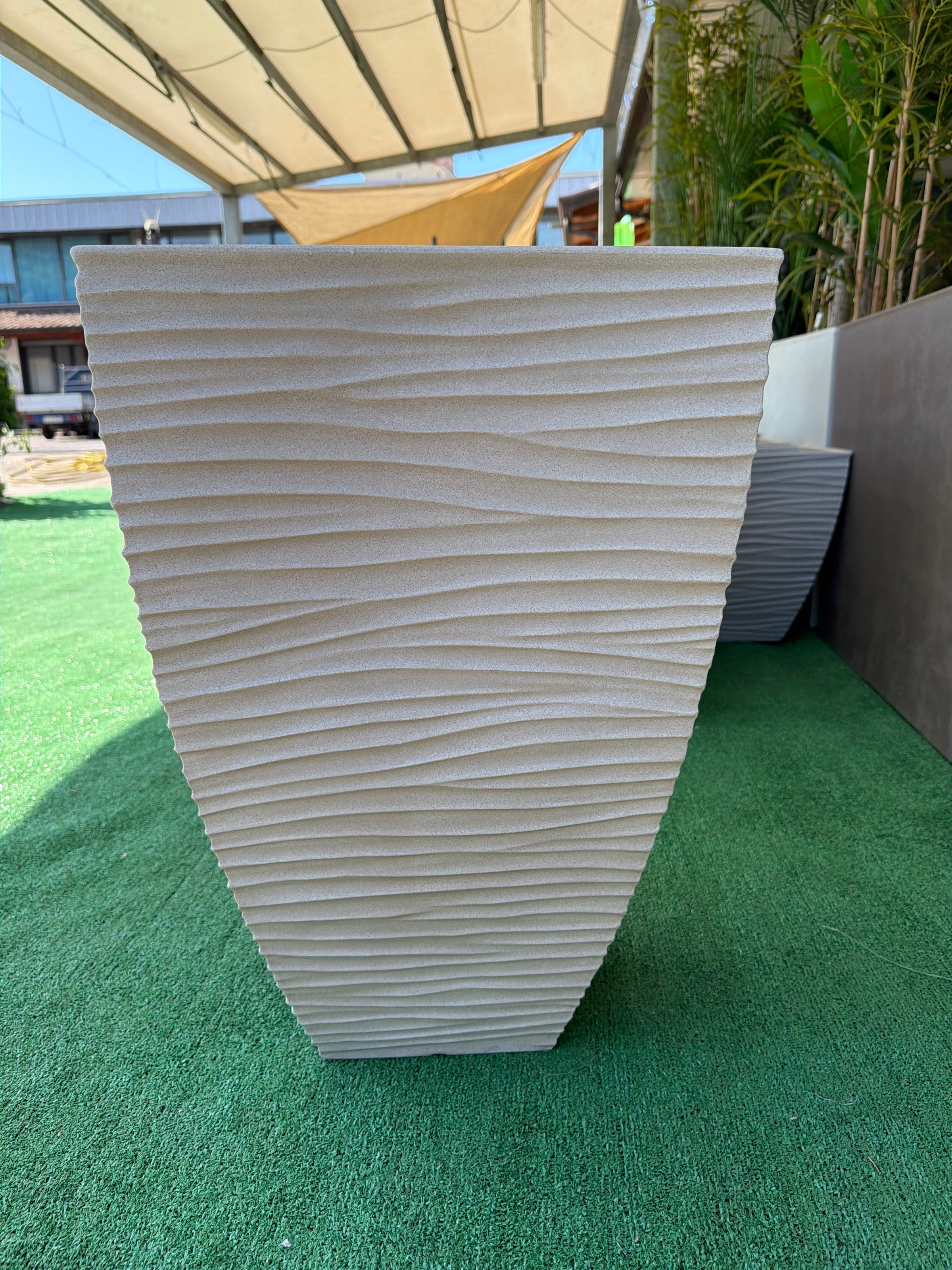 Vaso Sylt Sabbia 40x40xH62 cm – Vaso Alto Quadrato Moderno