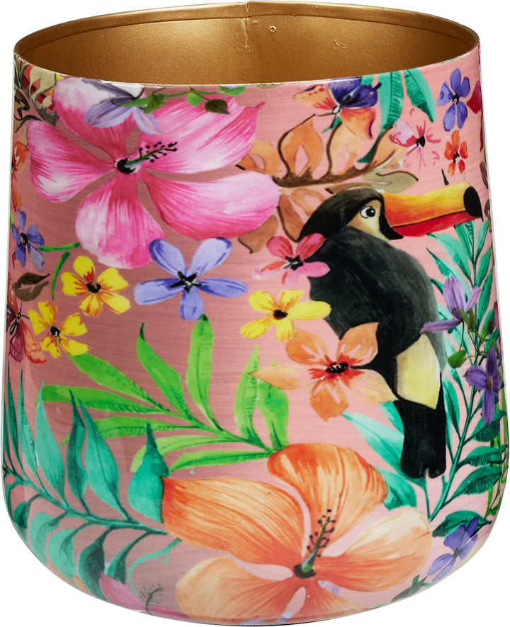 Vaso in metallo decorato con fiori – cod.A67825270