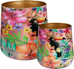 Vaso in metallo decorato con fiori – cod.A67825270
