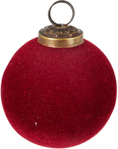 Sfere Natale in Vetro Floccate – Rosso e Verde