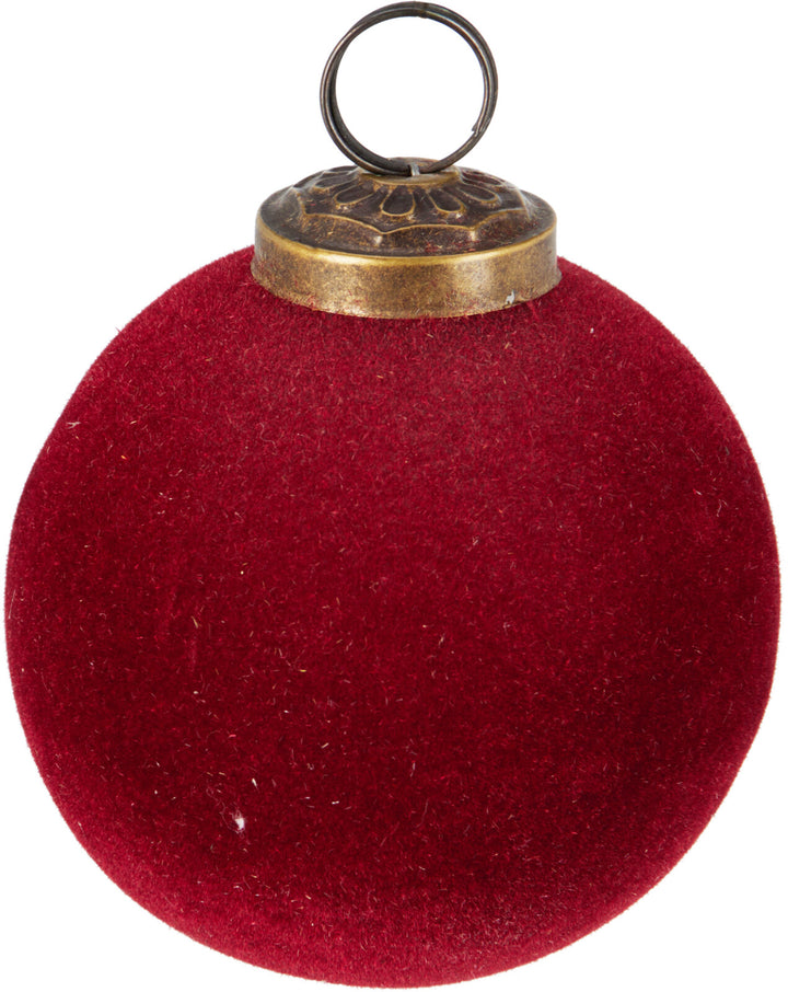 Sfere Natale in Vetro Floccate – Rosso e Verde